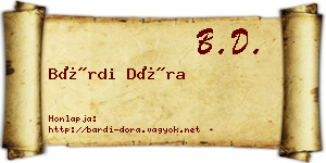 Bárdi Dóra névjegykártya